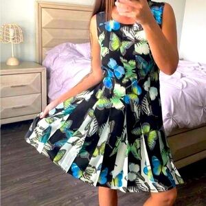 Ted Baker Engrid Butterfly Print Fit & Flare Dress